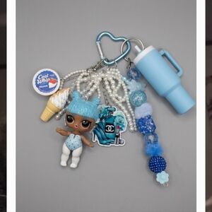 L.O.L. Surprise! Doll Keychain with Blue and White Accessories